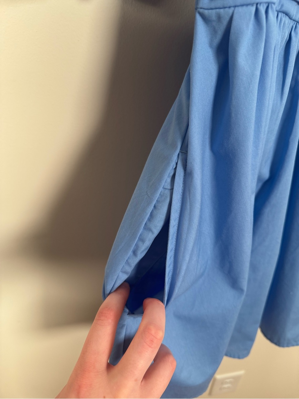 Abercrombie & Fitch Emerson Poplin Puff Sleeve Mini Dress, Blue, Small, Like New - Picture 13 of 16